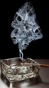 burning cigarette ashtray burning