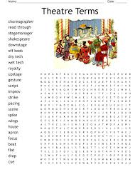 theatre terms word search wordmint