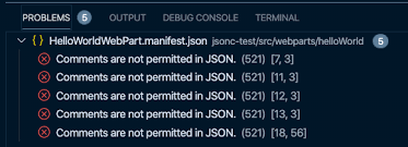 ignoring the json comment errors in
