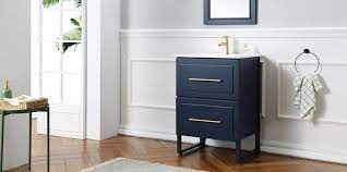 A rectangular basin sink is integrated within the reinforced counter for a flawless aesthetic. 15 Small Bathroom Vanities Under 24 Inches Vanities For Tiny Bathrooms