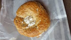 bagel with cream cheese picture of