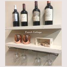 Modern Rustic Floating Wine Bar Wall