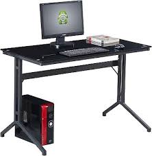 Black Glass Computer Desk For Home Offi