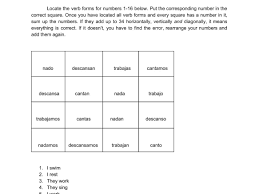 3 Magic Squares On Stem Changing Verbs Idioms Of Tener And Conjugation Of Regular Ar Verbs
