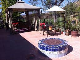 Outdoors Mexican Tile In A Firepit