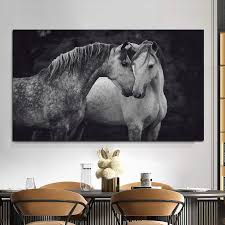 White Horses Canvas Painting Wall Art