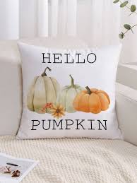 watercolor pumpkin print pillow case