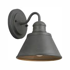 Hampton Bay Cann River 9 5 In Matte Black Outdoor Wall Lantern Sconce Light With Metal Shade