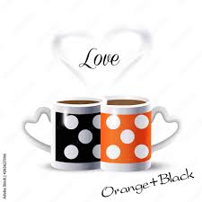 coffee couple mugs and heart shape