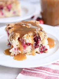 I did add some cinnamon and used brown sugar. Cranberry Coffee Cake With Warm Vanilla Sauce Mel S Kitchen Cafe