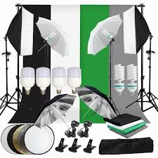 Zuochen Photo Studio Led Softbox Umbrella Lighting Kit Background Support Stand 4 Color Backdrop For Photography Video Shooting Photo Studio Accessories Aliexpress