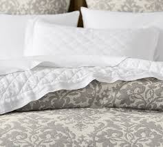 Duvet is finished with interior corner ties and a tie closure to keep the duvet in place. Jacquard Medallion Cotton Linen Blend Duvet Cover Amp Sham Gray Potterybarn Bedding Sets Grey Full Bedding Sets Bed