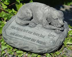 dog pet memorial stone garden ornament