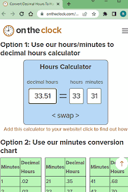 decimal to time calculator websites