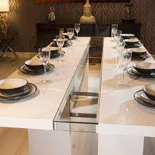 Top with oblique borders in wood, glass or keramik stone. Quatropi Luxury Large 12 Seater 240cm Dining Table White Gloss Glass Quatropi