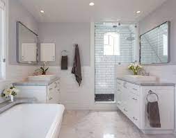 Bathroom Features Half Wall Subway Tile