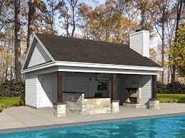 Pool House Plan With Storage