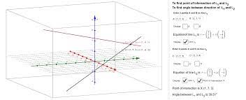 Angle Between 2 Lines In 3d Geogebra