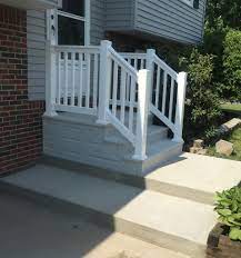 How to install composite deck railing video. Photo Gallery Precast Concrete Steps And Iron Vinyl Railing