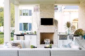 White Brick Outdoor Fireplace Design Ideas