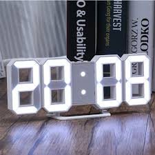 White Led Digital Numbers Wall Clock