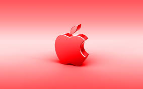 apple red 3d logo minimal red