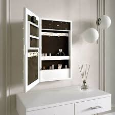 White Desktop Jewellery Mirror Cabinet