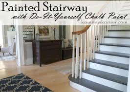 painting the stairs with diy chalk paint