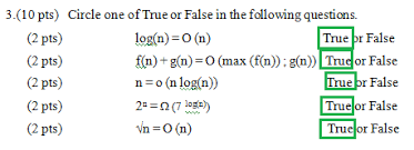 Solved Algorithm Analysis Big O Stuff How Are The Answer