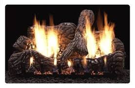 Charred Oak Gas Fireplace Logs Vent