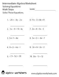 Solve Equations Intermediate Algebra