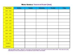 Free Week Planner Weekly Schedule Form Daily Hourly Classroom