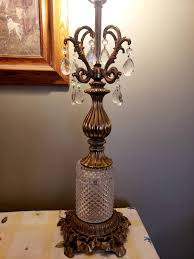 Glass Table Lamp Hollywood Regency