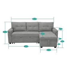Gray Tufted Sectional Sofa Sleeper