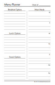 20 free menu planner printables