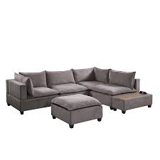 bowery hill fabric 6 piece sectional