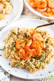 garlic er shrimp and quinoa table