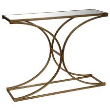 console table gold with mirrored top