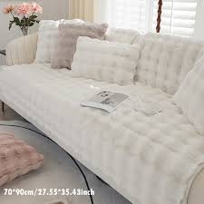 Imitation Rabbit Plush Sofa Slipcover