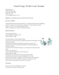 Psychology Resume Objective Resume Templates Skills Psychology