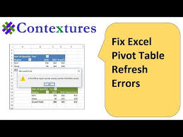 fix excel pivot table refresh errors