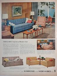simmons hide a bed 1958 ad modern den
