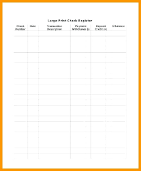 Spreadsheet Template E Printable Check Register Sheets Transaction