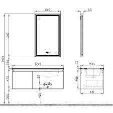 Building Wall Hung Bathroom Cabinet Set