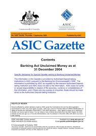 Asic Gazette Australian Securities
