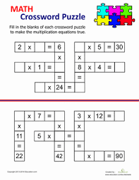 Teachers and parents can also follow the worksheets to guide the students. Have Some Fun Reviewing Times Tables With This Multiplication Crossword Math Fact Worksheets Math For Kids Math Worksheets
