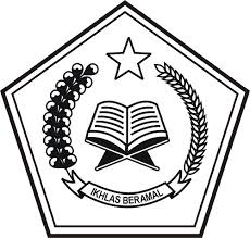 Logo kemenag (kementerian agama) depag (departemen agama) versi hitam putih. Logo Depag