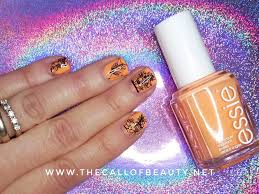neon peach fl manicure