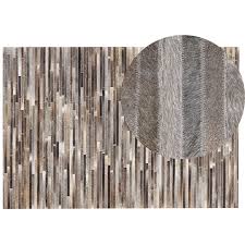 modern patchwork cowhide area rug