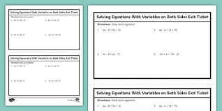 Eighth Grade Solving Equations With